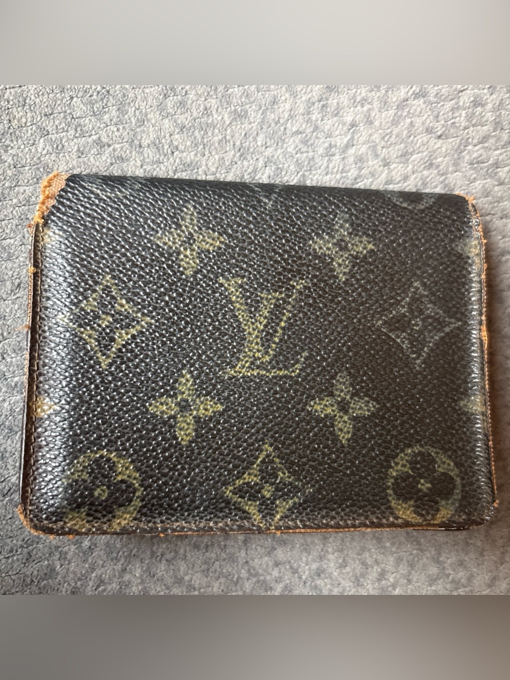 Louis Vuitton LV Monogram Bifold ID Holder & Credit Card Wallet Brown Authentic